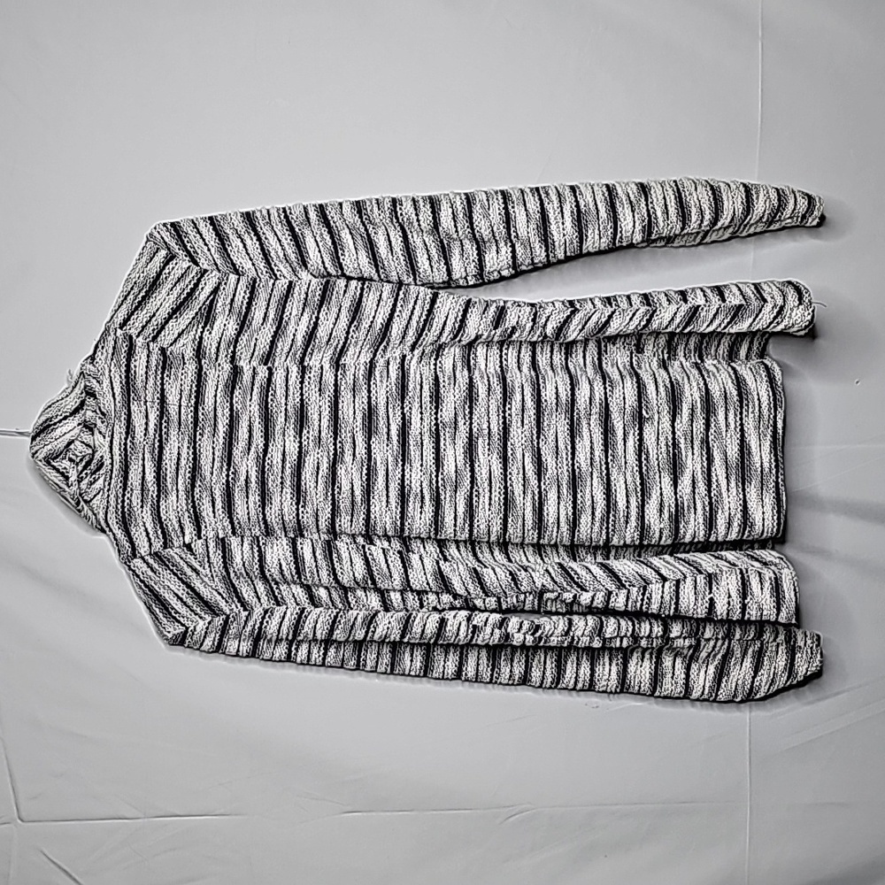 Anthropologie Saturday Sunday striped blue and white side button up jacket sz M - Picture 4 of 6